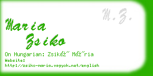 maria zsiko business card